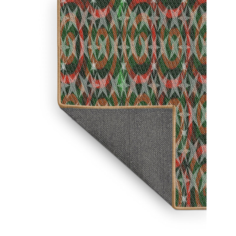 Vert Tapis décoratif, Rectangle 6 pi x 9 pi