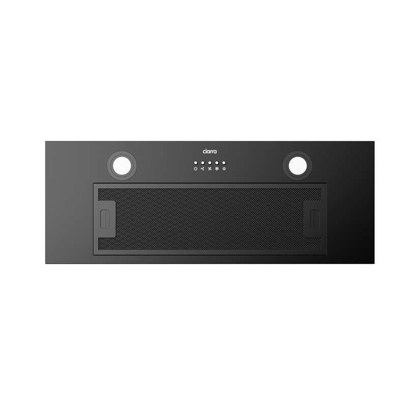 29 in.Stainless Steel Built-in Under Cabinet Range Hood in Black, Black
