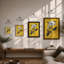 Daisies on Gold Botanical - Framed Print-838149506-838149505