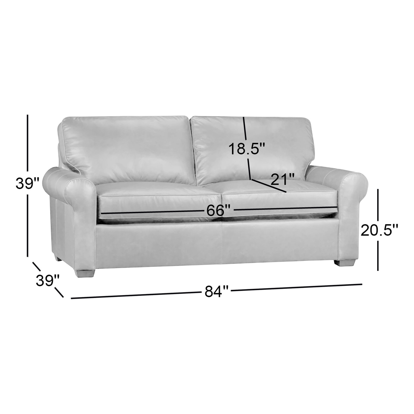 Porter 84'' Sofa, Cordoba Army Green Top Grain Leather