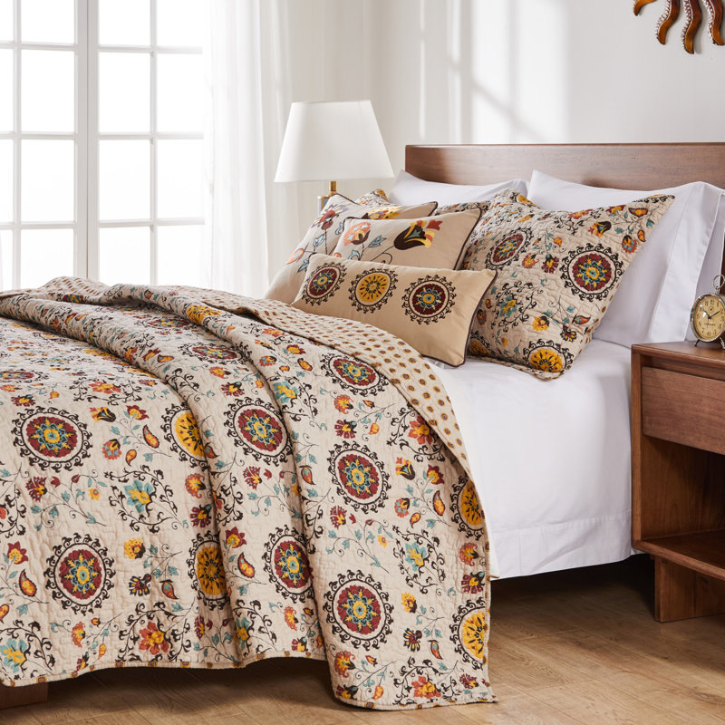Ensemble de courtepointe pour grand lit 3 pièces Greenland Home Fashions Andorra, 90 x 90 po