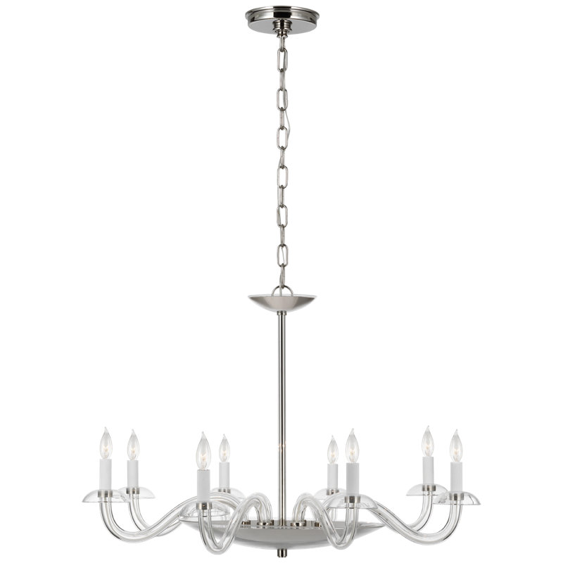 Brigitte 8 - Light Chandelier, Polished Nickel