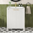 Meuble-lavabo autoportant en bois 24 po avec lavabo et 2 portes de rangement 24 po
