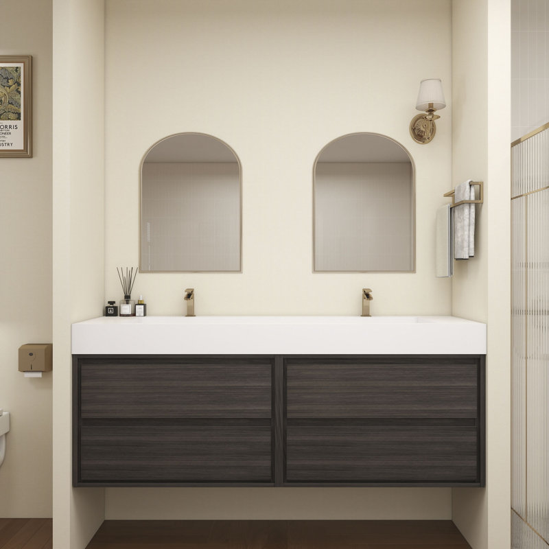 Victoria 60''Bathroom Vanity Base, Gray Oak
