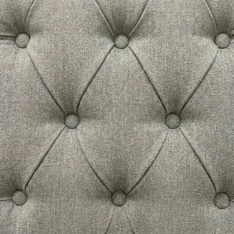 Monarda Roll Top Tufted Upholstered Side Chair, Light Gray