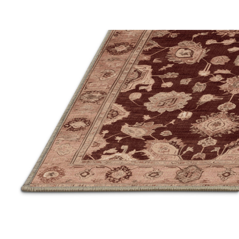 Tapis brun lavable à la machine, Rond 6 pi