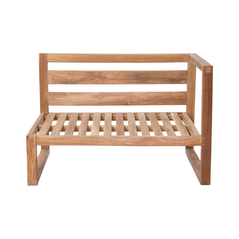 Venice Outdoor Teak One Arm Lounge Chair, Coal