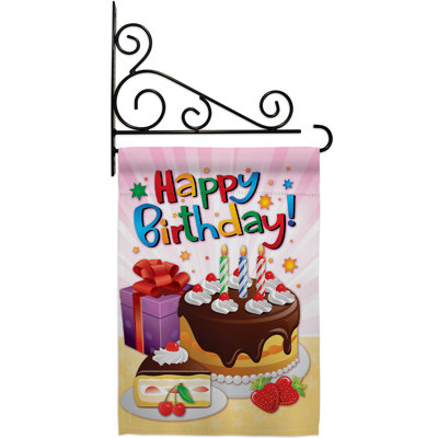Double Sided 18.5'' H x 13'' W Polyester Birthday Flag Set