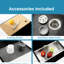 Évier de cuisine en acier inoxydable, 33 po x 19 po, avec finition brossée et passoire multi-usage 33 po x 19 po, planche à découper pratique
