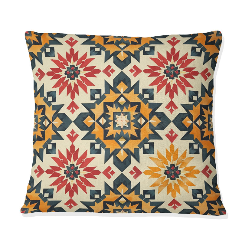 Coussin Red Aztec Tiles I - Tiles, H 16 po x l 16 po