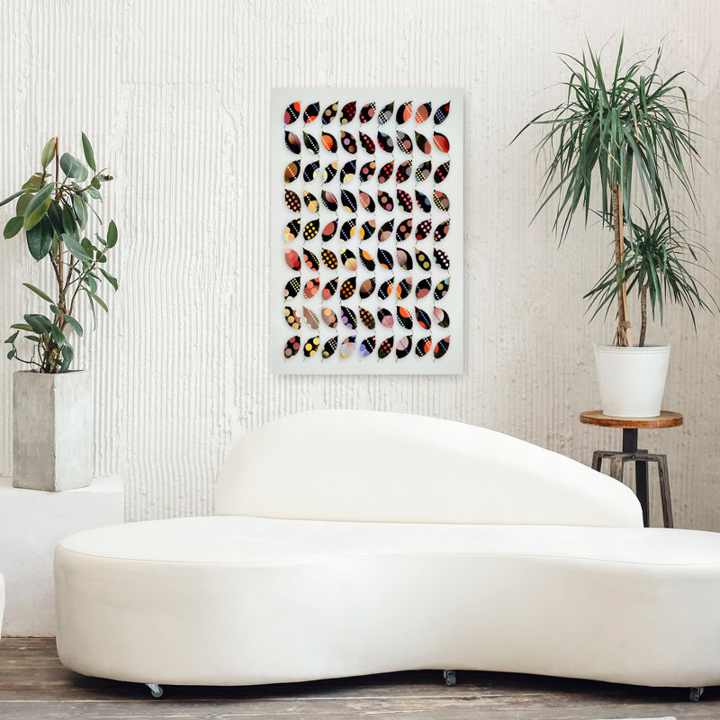 Art contemporain contemporain à motif géométrique audacieux, H 36 po x l 24 po