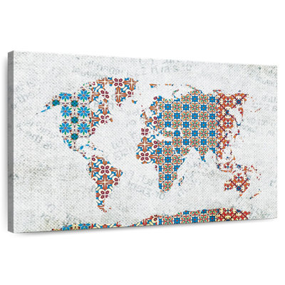 Aliaz Floral Tiles World Map
