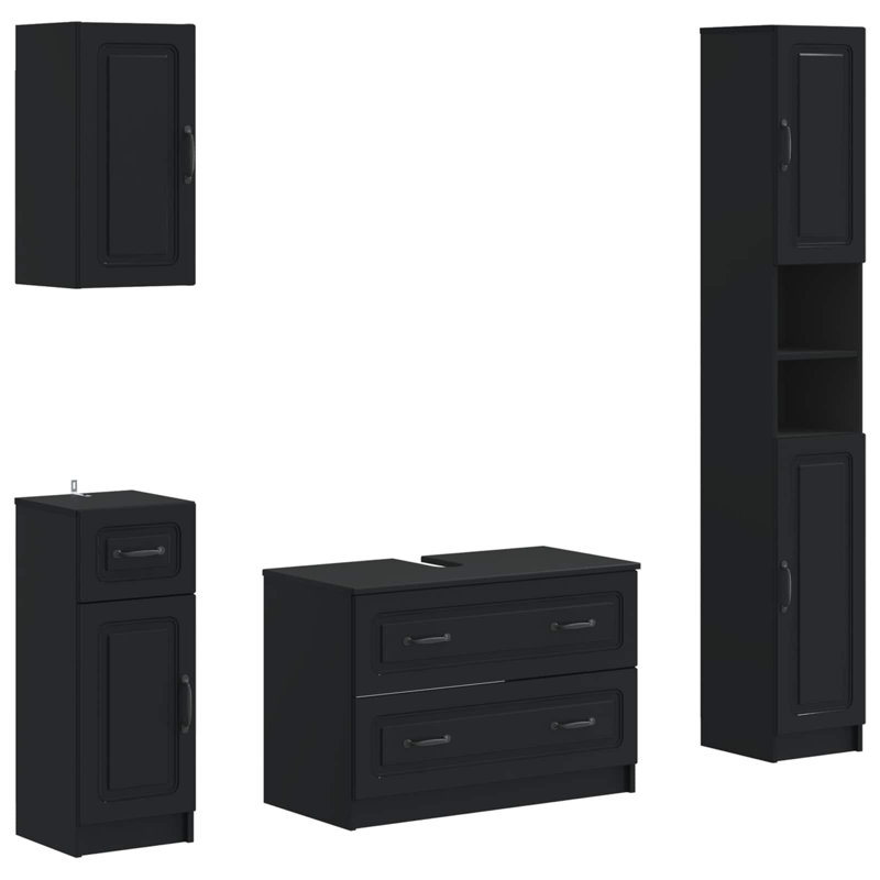 Bathroom Storage Furniture Set, Black