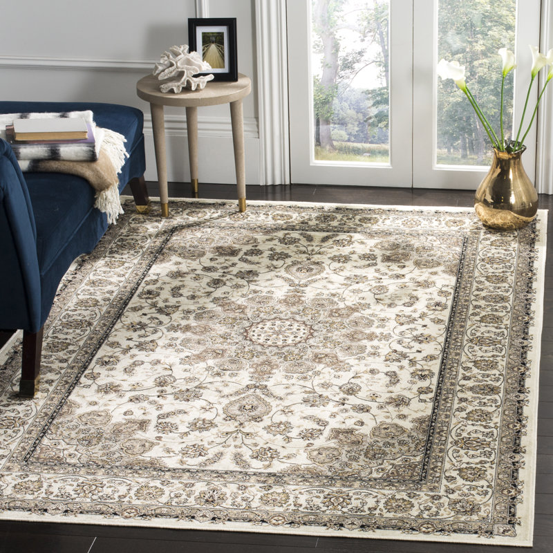 Carolus Viscose Pile Oriental Rug, Rectangle 4' x 5'3"