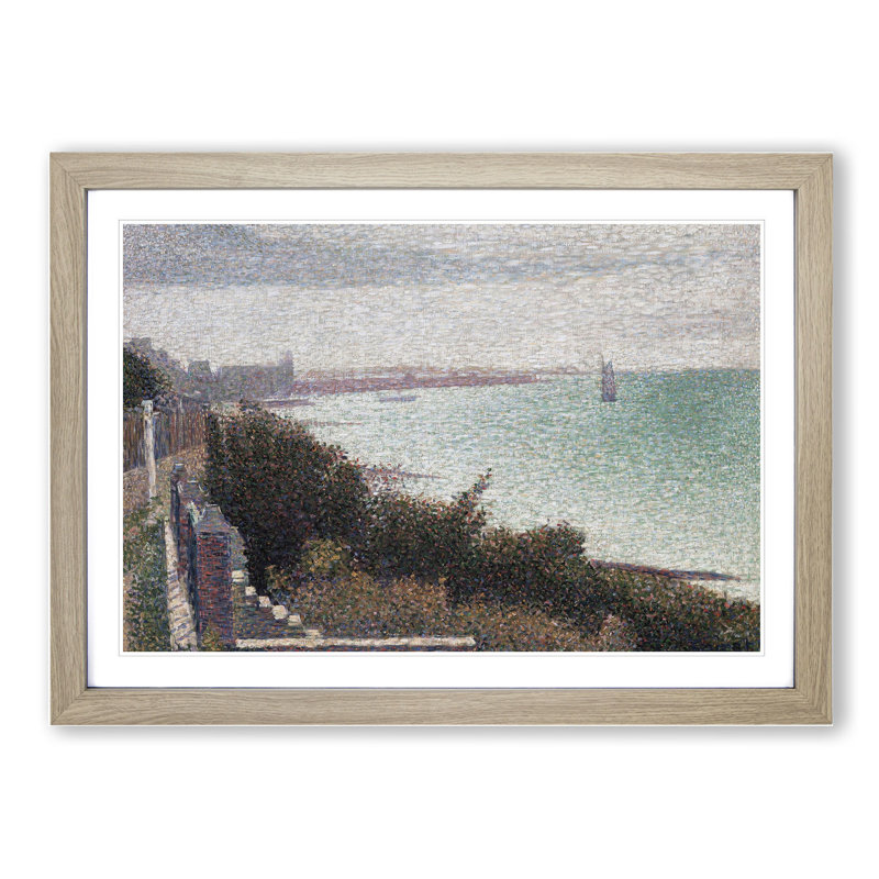 Coast Scene by Georges Seurat - Picture Frame Painting, Oak Framed, 48cm H x 65cm W x 2cm D