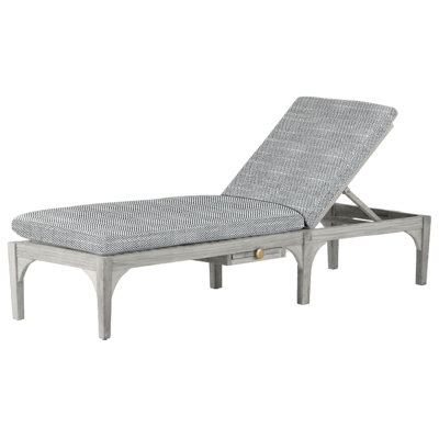 Club Teak 82.38" Long Reclining Single Chaise with Cushions