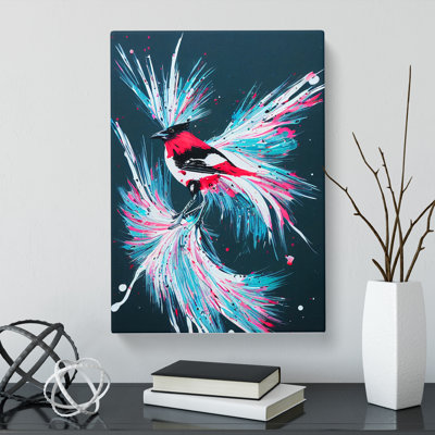 Magpie Bird Splash - Wrapped Canvas