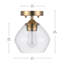 Plafonnier semi-encastré 1 lumière Molchadsky, laiton mat, abat-jour en verre transparent-71942728-71942729
