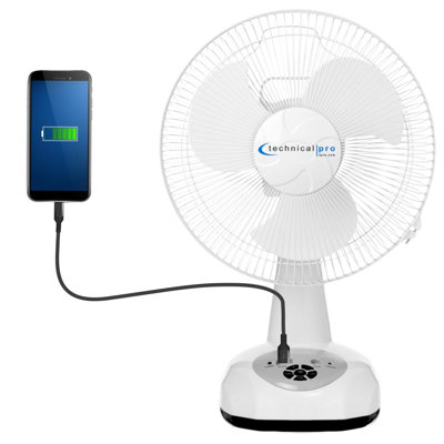 Ventilateur de table oscillant 12 pouces avec 9 vitesses, veilleuse à DEL, banque d'alimentation USB, minuterie 30 min, ventilateur portatif pour camping, bureau, blanc