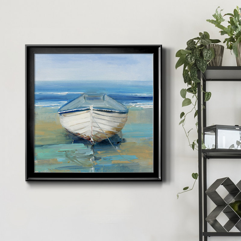 Beach Dreaming - Peinture sur toile encadrée, Toile avec cadre noir, H 26,5 po x l 26,5 po x P 1,5 po
