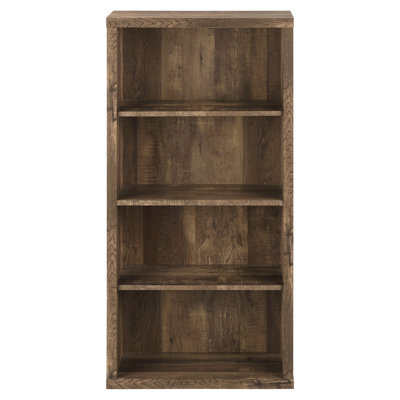 Brown Bookcase With 5 , Contemporary Style For Office And Bedroom, Large Storage Tier Bedroom Bookcase, Laminate, Spacious Adjustable Shelves