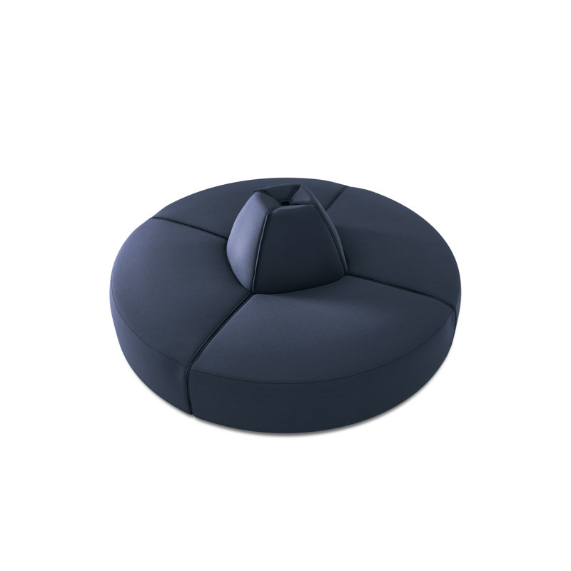 210cm Wide Wood Patio Sofa with Cushions, Dark Blue