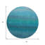 Tapis rond 8 po bleu sarcelle et bleu ciel rond lavable