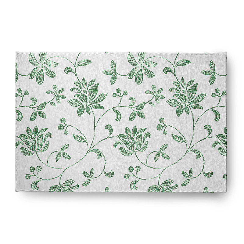 Chenille Floral Indoor / Outdoor Rug, Rectangle 4' x 6'