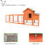 Poulailler de 122 pouces, en bois, boîte de nidification extérieure, clôture grillagée, espace de repos, nettoyage rapide, intempéries, nidification sécuritaire, plateau verrouillable-364833752