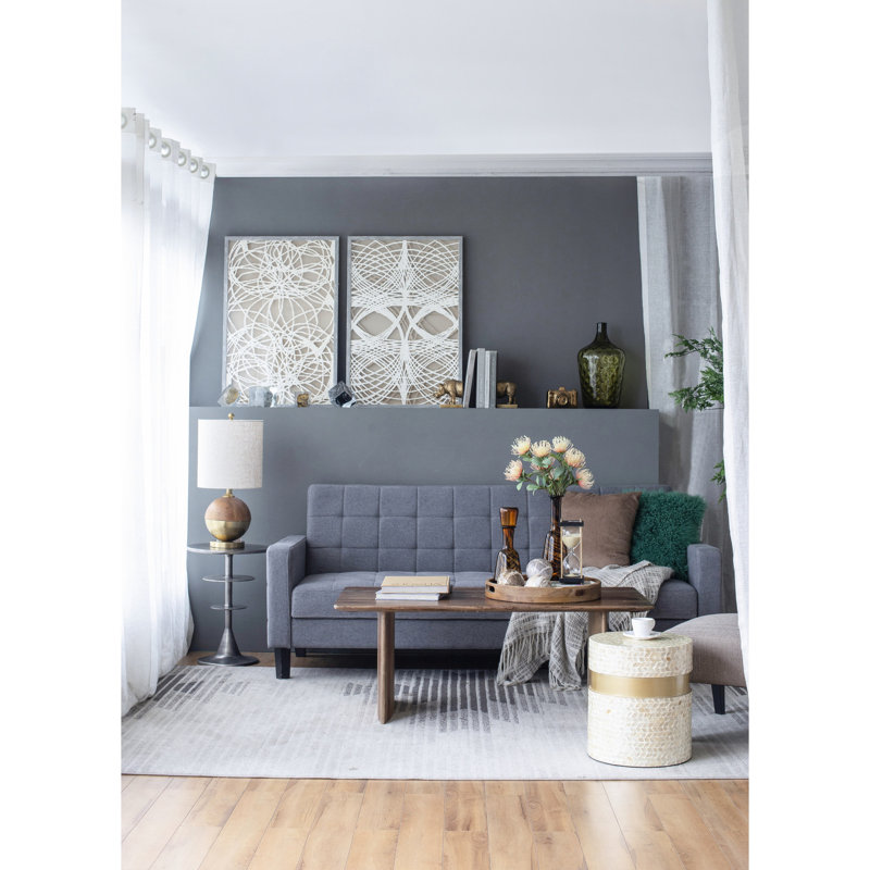 Boîte décorative murale à 2 feuilles avec cadre ombré de 23,5 x 1 x 35,5 po, fabrication en papier sophistiquée, décoration de 2 espaces de bureau et de famille, beau travail délavé gris, embellissement moderne