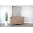 Commode double 6 tiroirs en bois massif avec miroir Wahidah