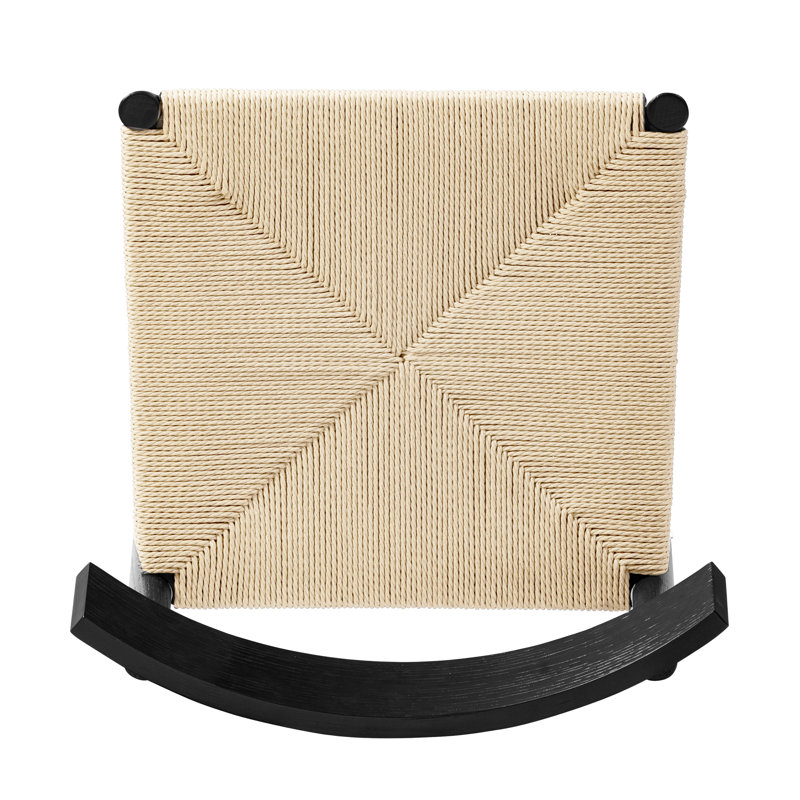 Hamm Woven Solid Wood Counter Stool, Black/Natural