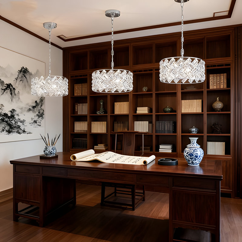 Lustre moderne en cristal avec 4 lumières, plafonnier semi-encastré ou luminaire suspendu pour îlot de cuisine, salle à manger, chambre à coucher, vestibule