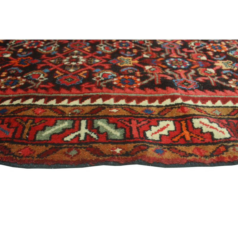 One-of-a-Kind 3'9" X 11'10" 1980s Runner Wool Area Rug in Charcoal