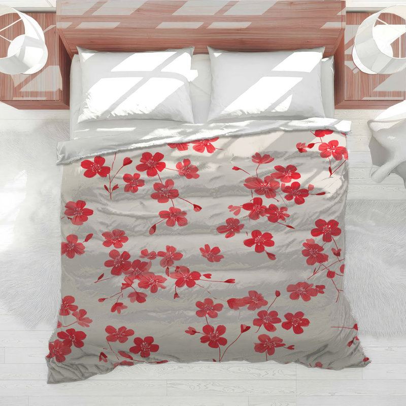 Édredon floral avec fleurs, Grand lit