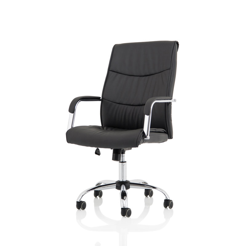  High-Back Executive Black Bonded Leather Chair