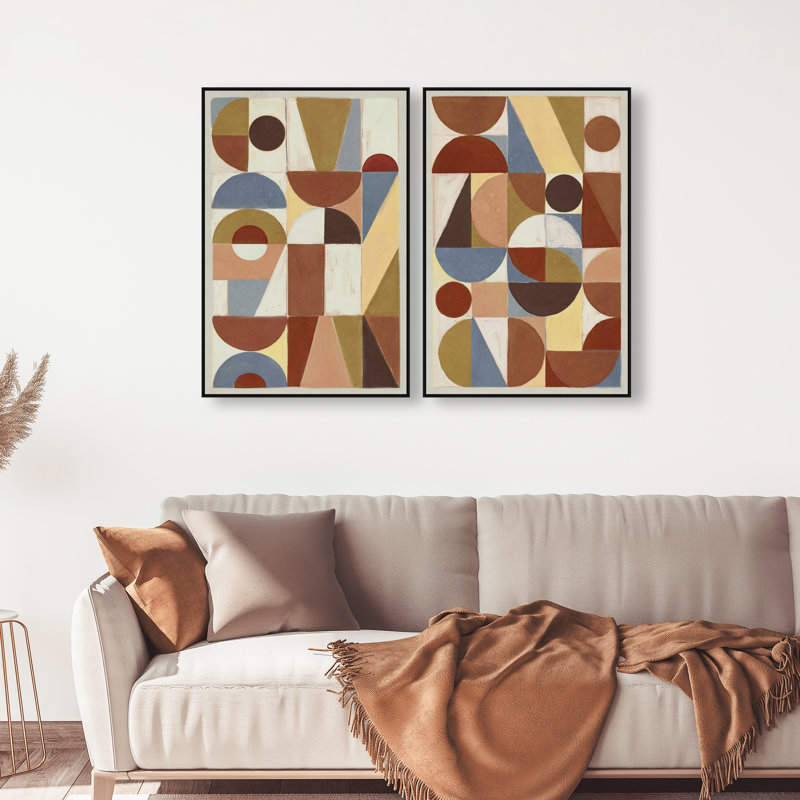 Tiled Set Set by Oliver Gal, 110"H x 74"W, Black Floater Frame