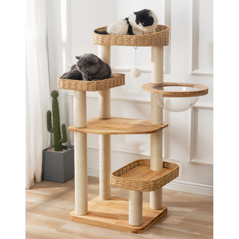 Arbre à chat en rotin