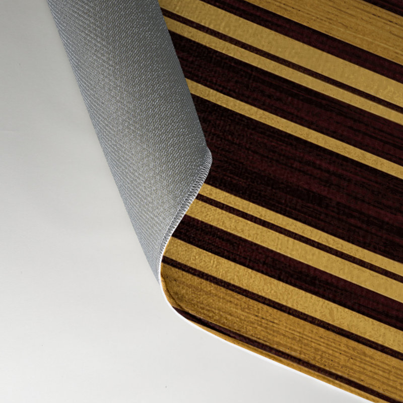 Tapis intérieur / extérieur noir HorizontalStripes, Rectangulaire 3 pi x 5 pi