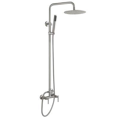 Milani Dual Function Outdoor Shower with Two Lever Handles Stainless Steel