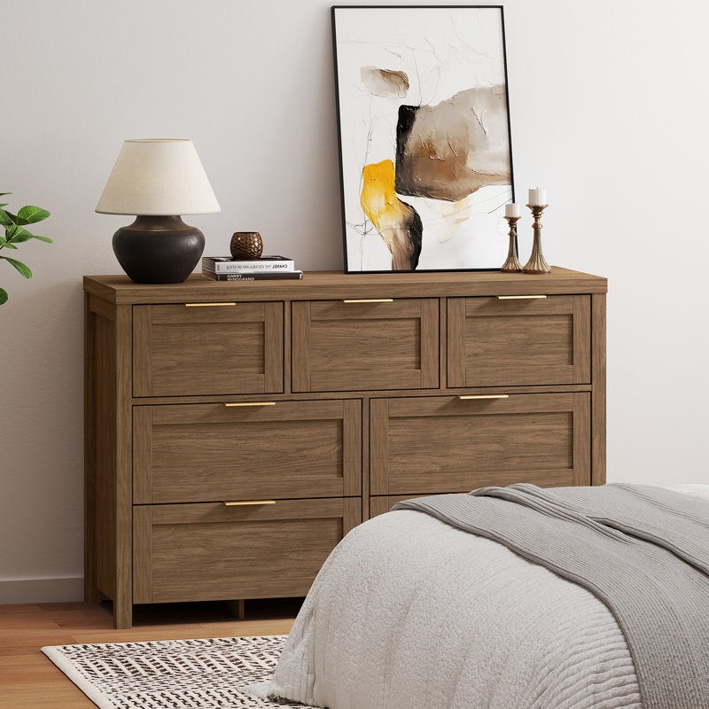 120 cm W Chest of 7 Drawers, Special Walnut