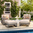 Ensemble de chaises longues pivotantes en aluminium Marindo avec repose-pieds et coussins Sunbrella
