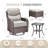 Ensemble de conversation d'extérieur 5 pièces avec chaises berçantes pivotantes en osier, repose-pieds et table d'appoint Deb-1811363671