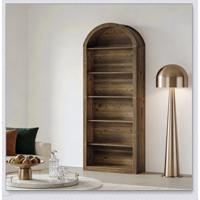 Bibliothèque chic avec six tablettes spacieuses et étagère en bois pour un rangement et une organisation élégants