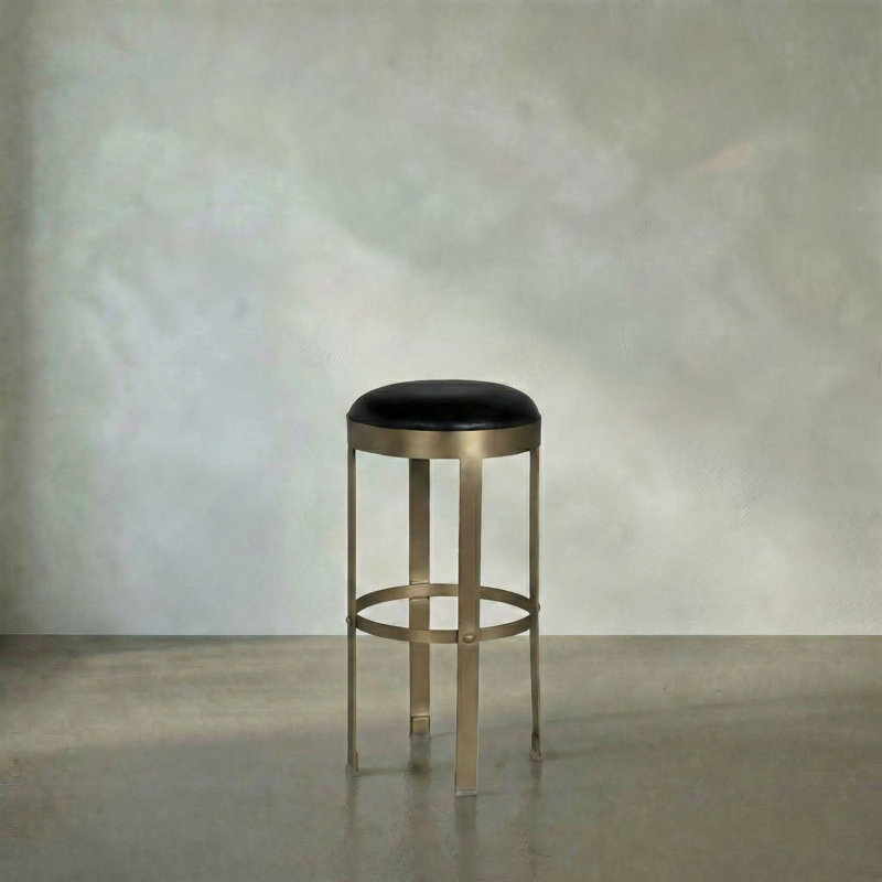 Prince Upholstered Counter Stool with Metal Frame, Bar Stool (32" Seat Height)