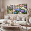 Ensemble de 3 tableaux muraux sur toile représentant une maison de jardin d'hortensias-1343494138