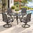 Premium All-Weather Swivel Patio Dining 40-Inch High Back Sling Armchairs (Set of 2) -Dark Gray-97697348