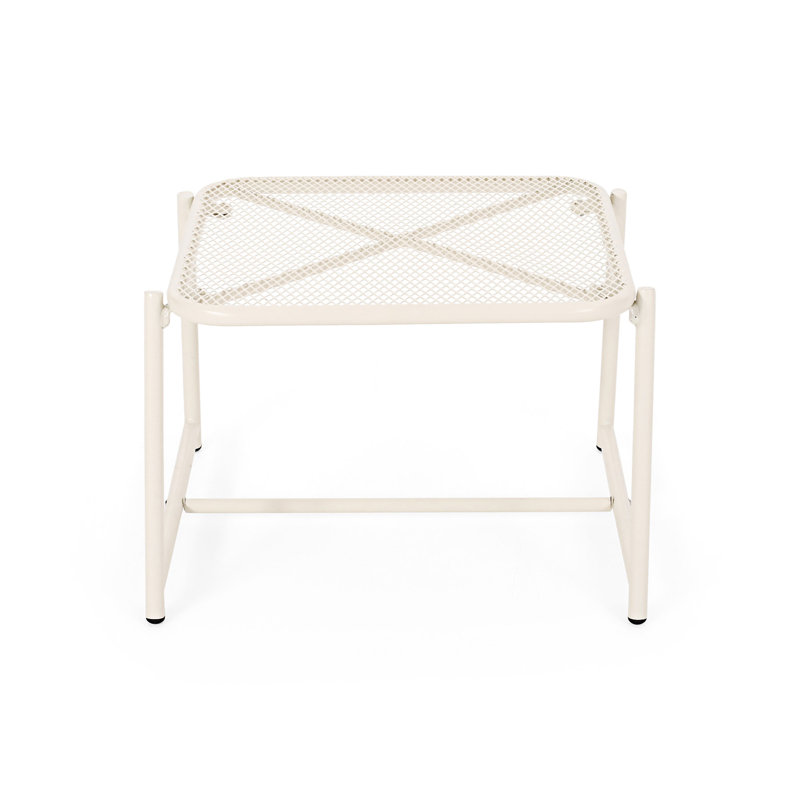 Table d'appoint d'extérieur pour patio, Blanc mat, H 13,25 po x l 18 po x P 19,5 po
