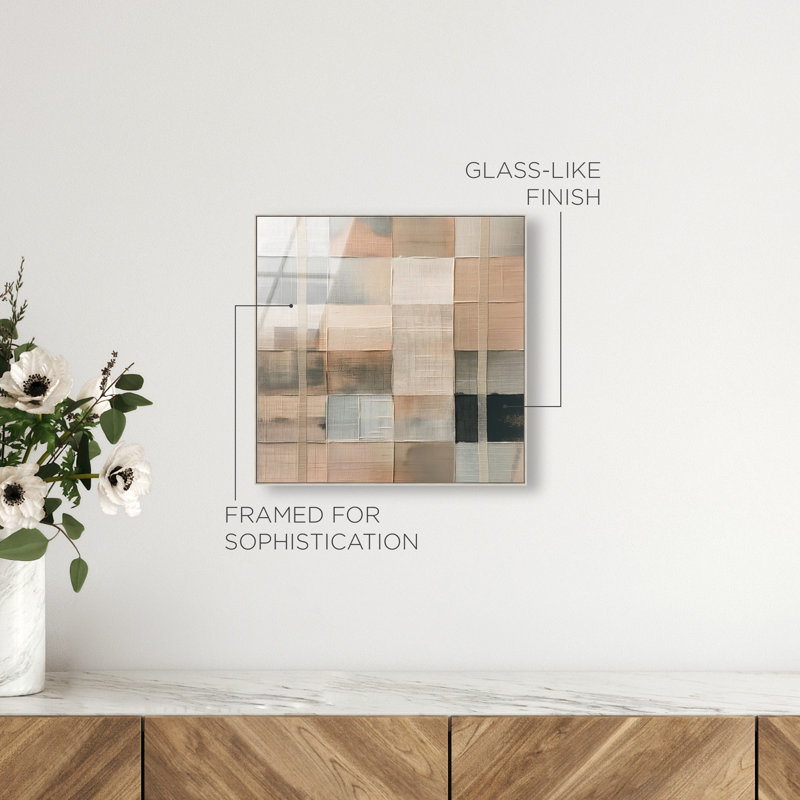 Minimalist Mesh High-Gloss Frameless Acrylic Glass Wall Art Abstract Print by Oliver Gal, Ready to Hang, 12 x 12, 25"H x 25"W