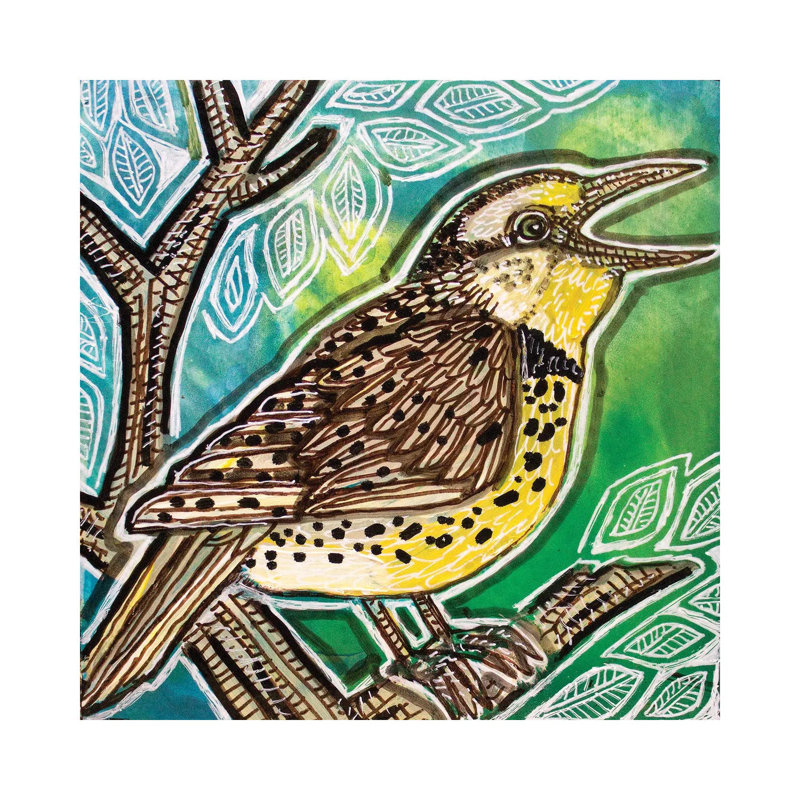 Meadowlark Singing by Lynnette Shelley - Wrapped Canvas Painting